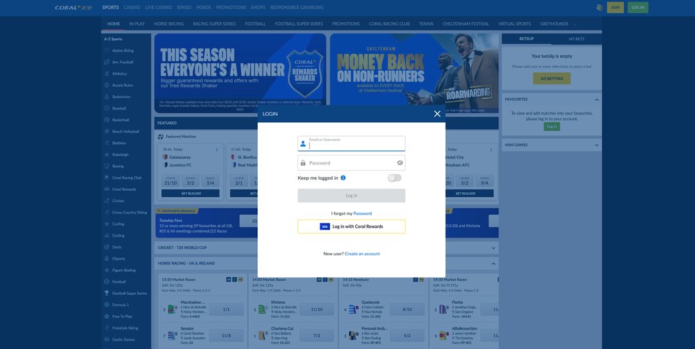 coral casino login