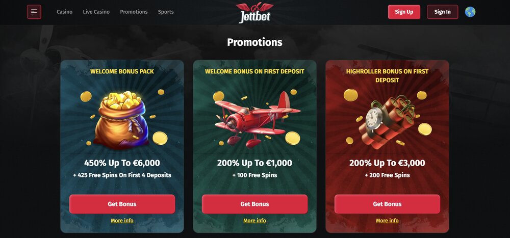 Jettbet bonusy