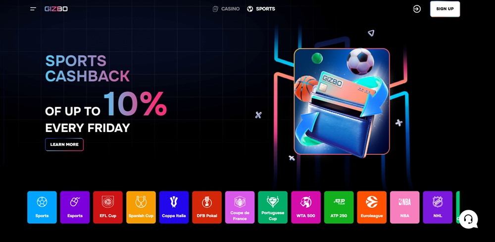 Buchmacher Gizbo Casino