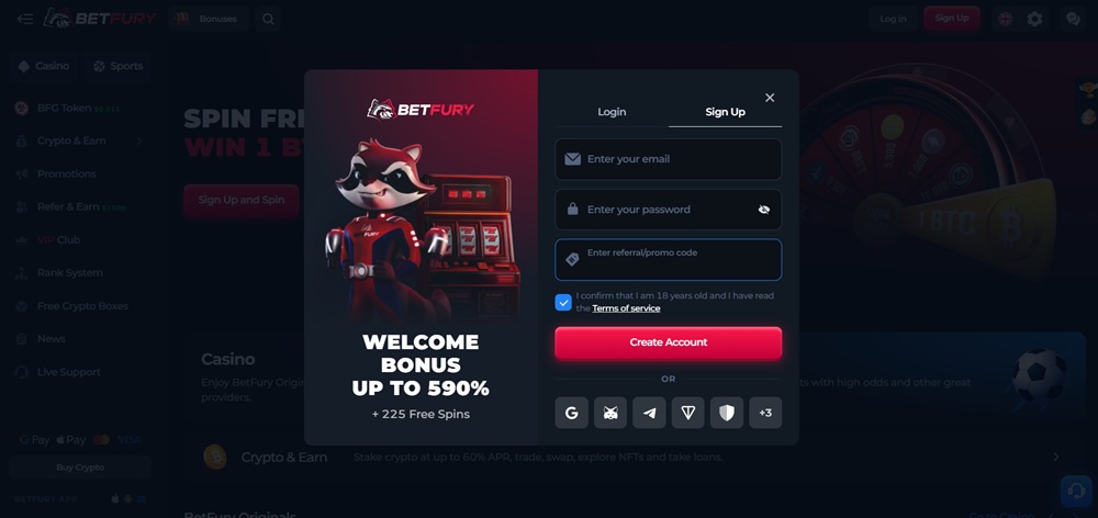 BetFury Promo-Code