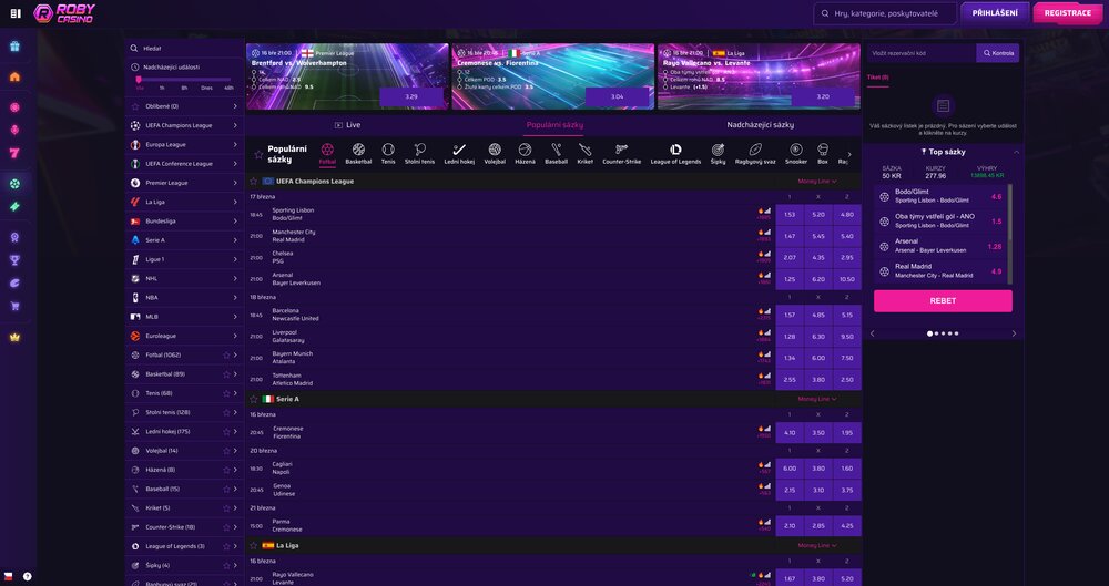 Roby Casino sázková kancelář