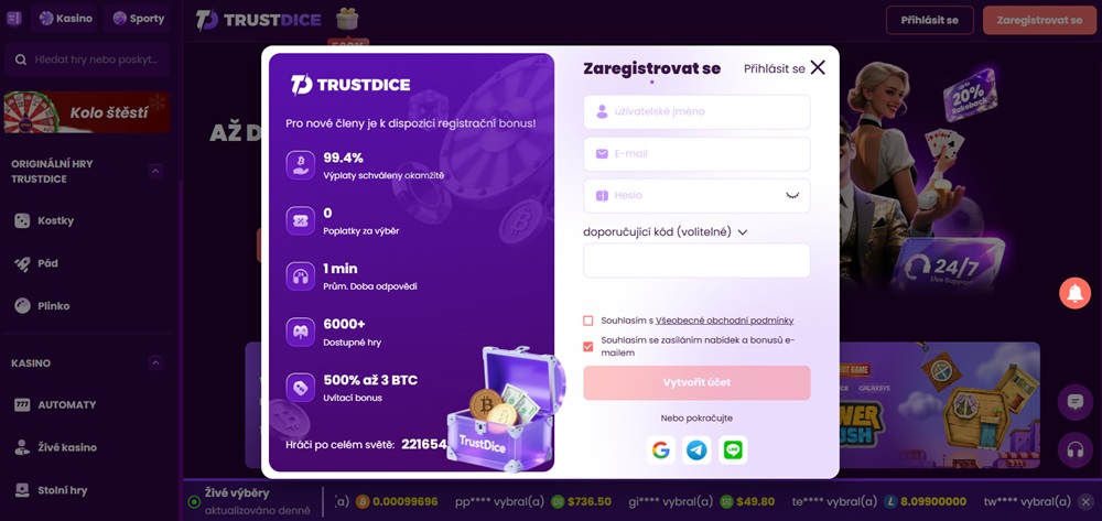 trustdice promo code uvodni