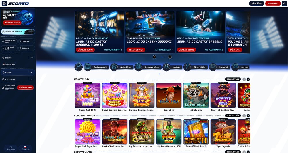 Scored casino homepage