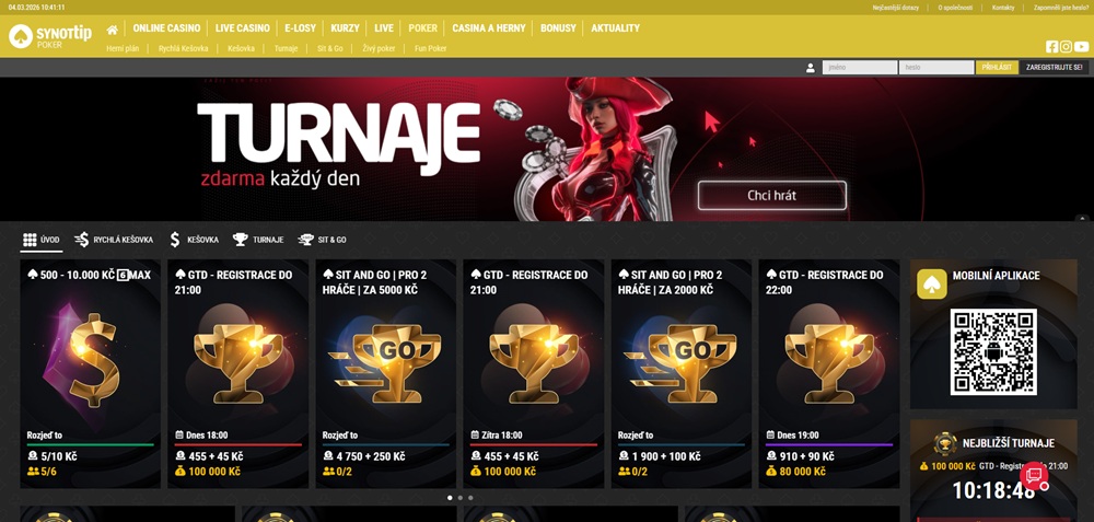 SYNOTtip poker aplikace