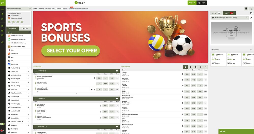 Fresh Casino sázková kancelář