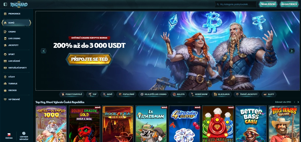 Ragnaro casino homepage