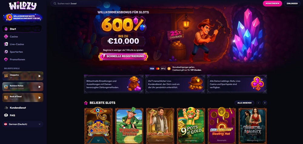 Wildzy casino úvod de