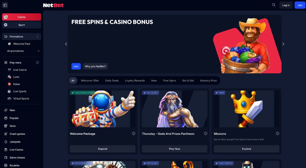 NetBet casino no deposit bonus