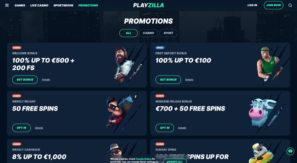 PlayZilla bonusy [Přehled TOP bonusů]
