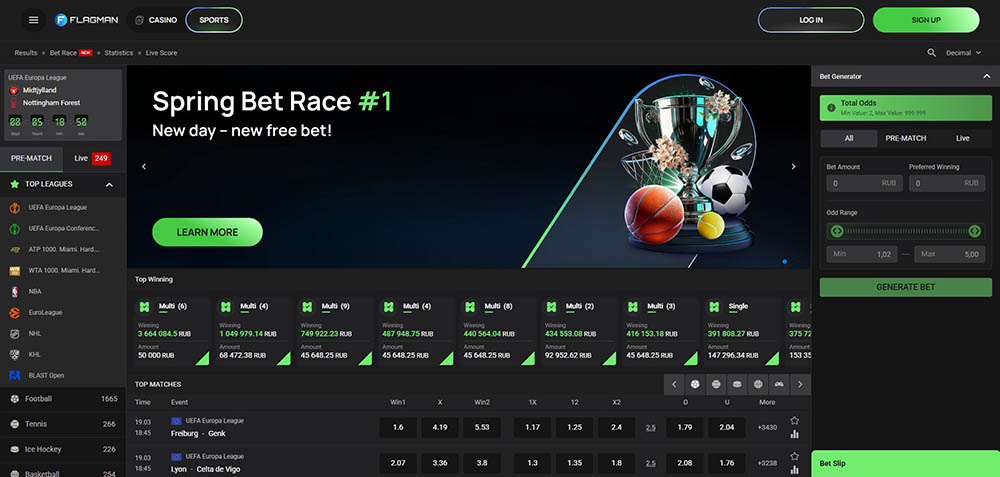 Sázková kancelář Flagman Casino