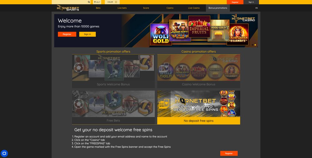 hornetbet no deposit bonus