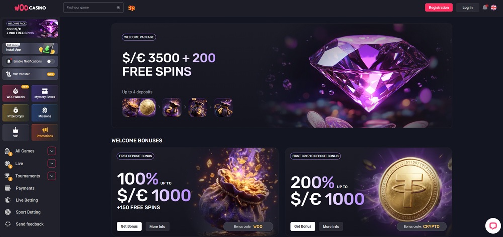 Woocasino no deposit bonus úvod