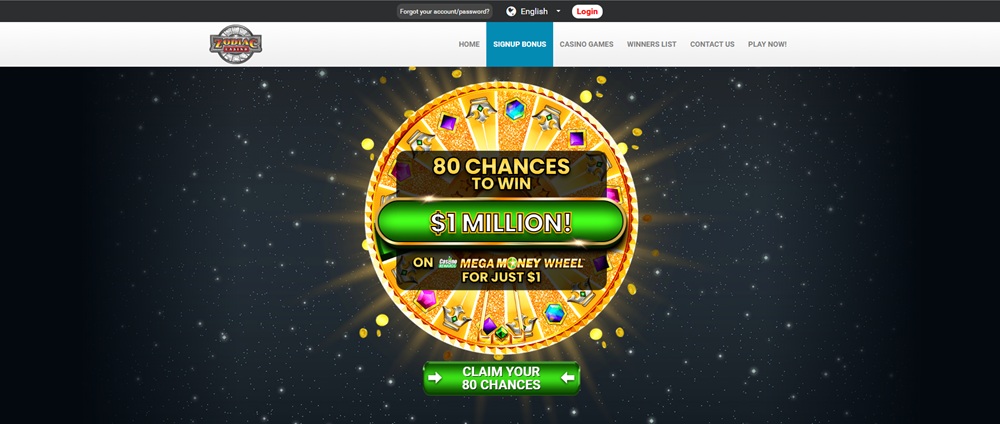 Zodiac Casino 80 free spins pro každého