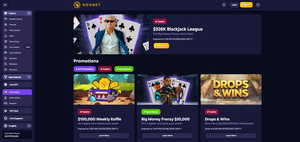 Introducción a las bonificaciones de Roobet