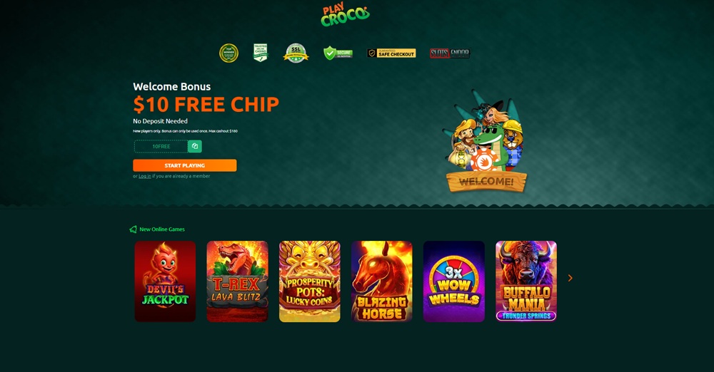 Playcroco no deposit bonus