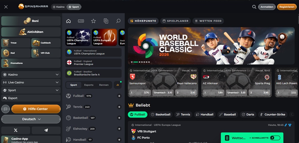SpinSahara Wettbüro Startseite