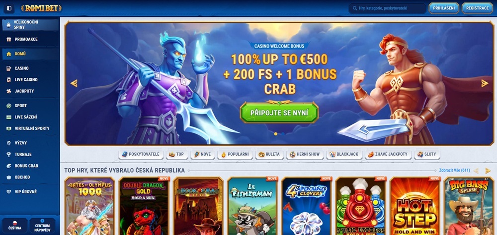 RomiBet casino úvodní