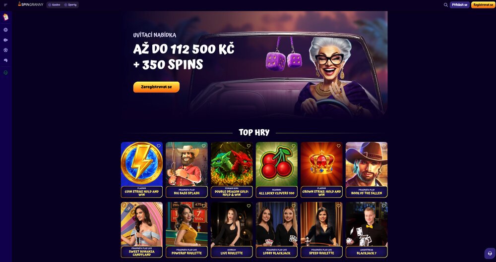 Spingranny casino homepage