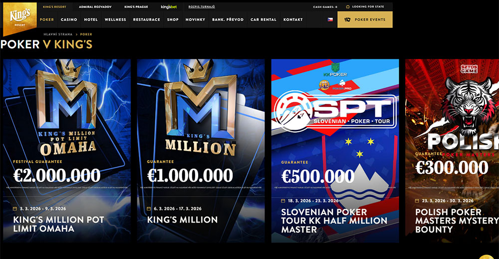 Pokerové turnaje březen 2026 [2. – 8. března]