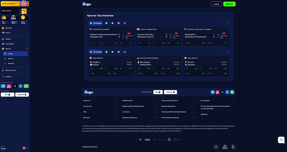 Fugu Casino sázková kancelář