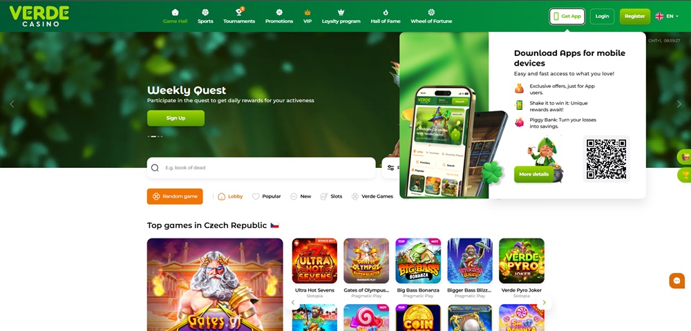  verde casino aplikace