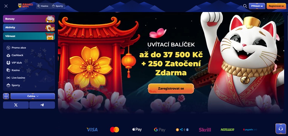 ManekiSpin casino úvodní