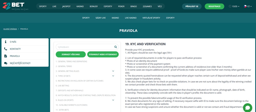 KYC v online casinech úvodní