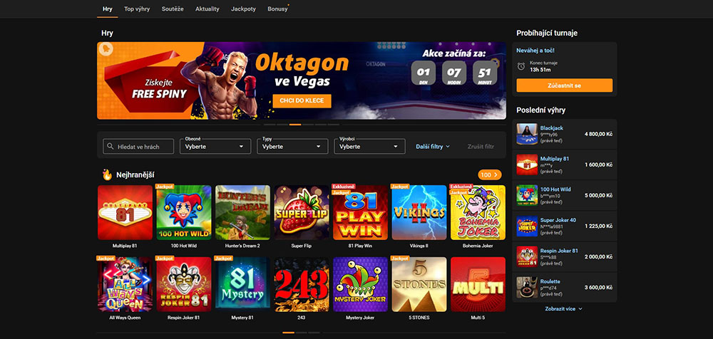 Tipsport Vegas hry: Co nejzajímavějšího si zahrát?