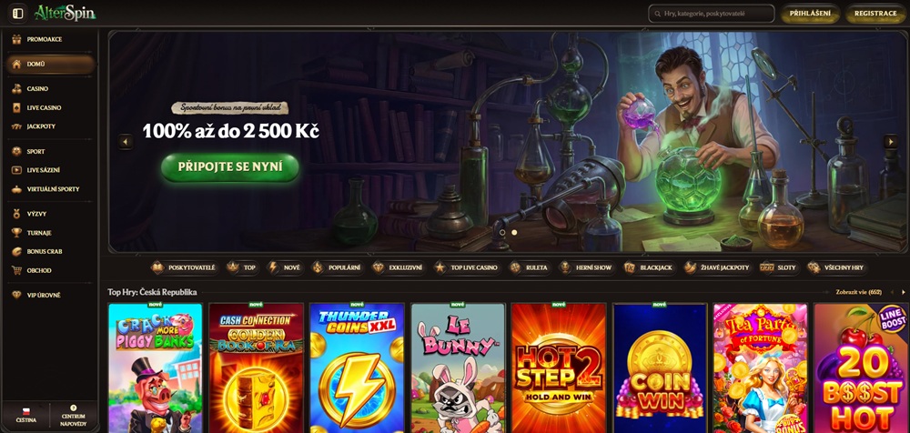 AlterSpin casino homepage