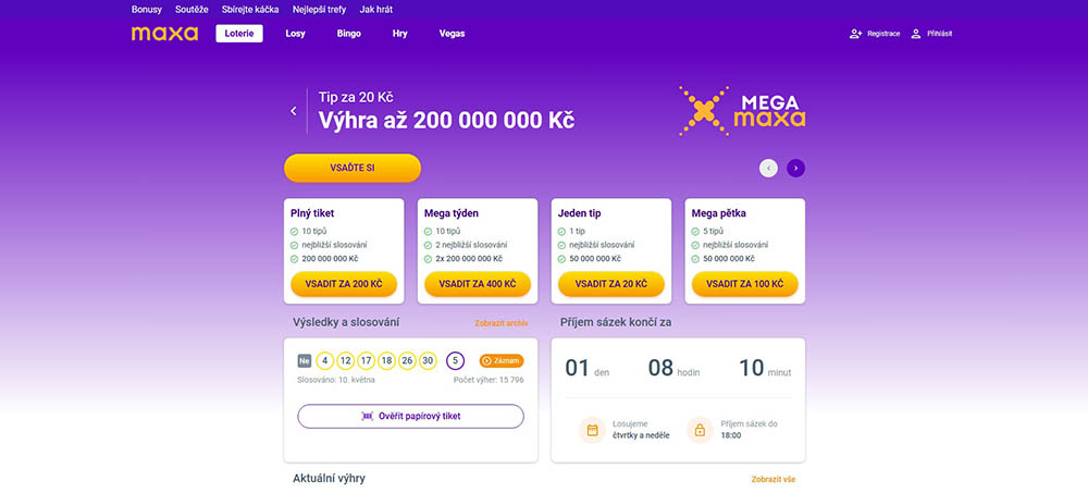 Megamaxa výsledky úvod
